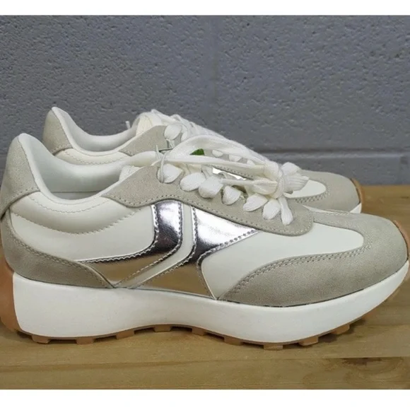 Steve Madden Taupe and Metallic Sneakers-NIB-Women’s size 7 - Picture 5 of 8